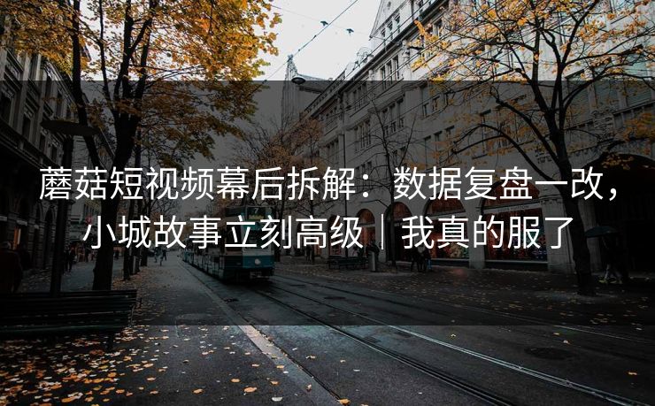 蘑菇短视频幕后拆解：数据复盘一改，小城故事立刻高级｜我真的服了
