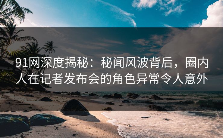 91网深度揭秘：秘闻风波背后，圈内人在记者发布会的角色异常令人意外